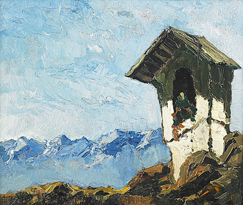 Oskar Mulley - Alps landscape with shrine