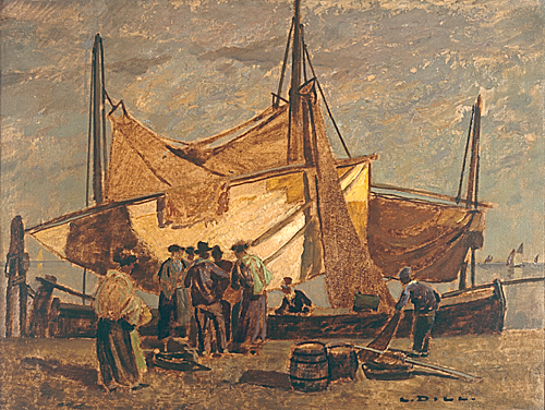 Ludwig Dill - Arriving fisher boats, Chioggia