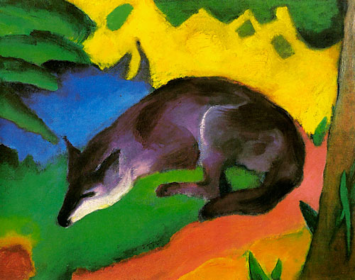 Franz Marc - Blue and black fox