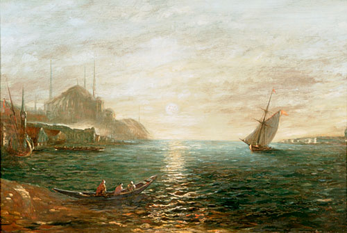 Felix Ziem - Boats on the Bosporus in front of Constantinopel