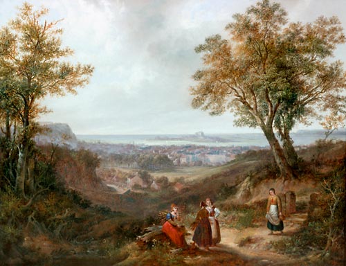 Siegfried Bendixen - Brushwood collectors on an elevation near the city