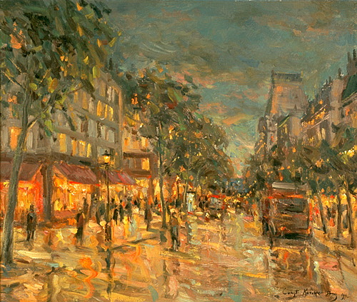 Constantin Alexejewitsch Korovin - Busy street in Paris
