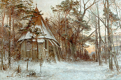 Paul Koken - Church in winter landscape