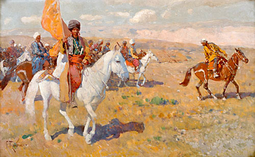 Franz Roubaud - Circassian on a veld in the Caucasus