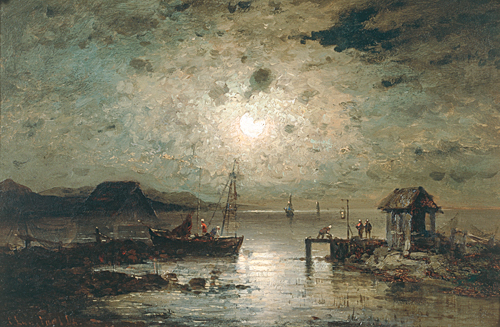 Amelie Lundahl - Coastscene in moonlight