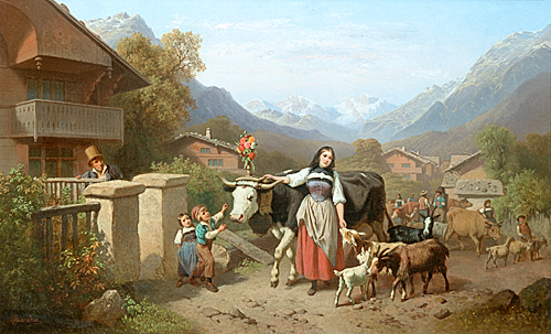 Ferdinand Marohn - Collecting animals to push to the mountains