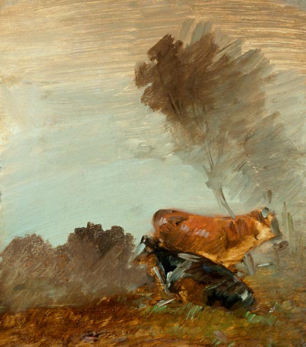 Wilhelm Busch - Cows at a grassland in the shadow