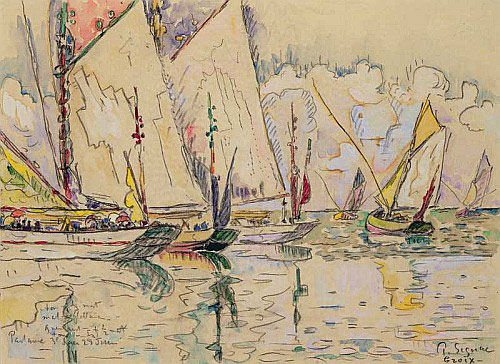 Paul Signac - Departure of tuna boats at Groix 