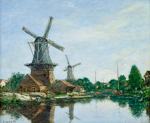 Eugéne Boudin - Dutch Windmills