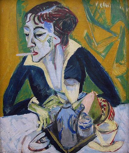 Ernst Ludwig Kirchner - Erna with cigarette