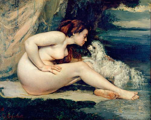 Gustave Courbet - Female Nude with a Dog 
