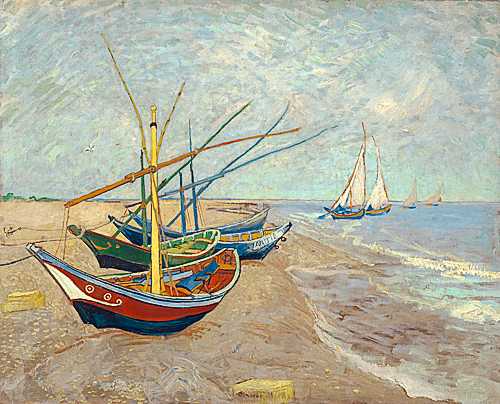 Vincent van Gogh - Fishing Boats on the Beach at Saintes-Maries-de-la-Mer 