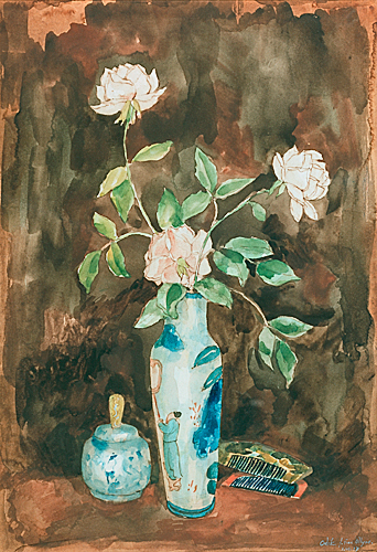 Emil Orlik - Flower stillife with chinese vase