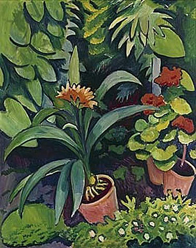 August Macke - Flowers in the garden