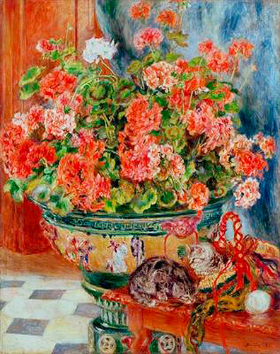 Pierre-Auguste Renoir - Geraniums and Cats