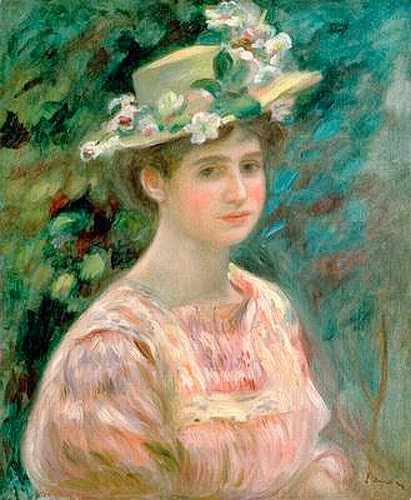 Pierre-Auguste Renoir - Girl with Eglantines on her Hat