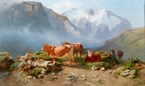 Anton Schrödl - Grazing cows