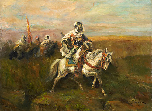 Adolf Schreyer - Group of Arabs on horsebacks