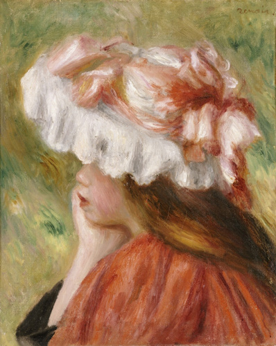 Pierre-Auguste Renoir - Head of a Young Girl in a Red Hat
