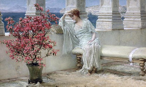 Sir Lawrence Alma-Tadema - 'Her eyes are with her thoughts and they are far away', 1897