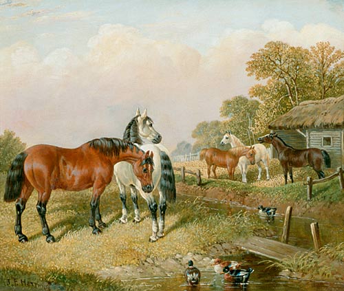 John Frederick Herring D. J. - Horses and ducks