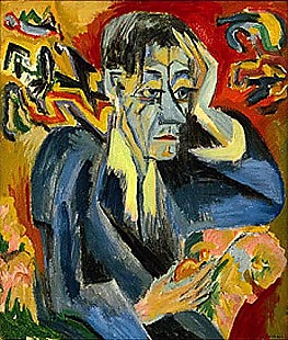 Ernst Ludwig Kirchner - Portrait of the poet Leonhard Frank