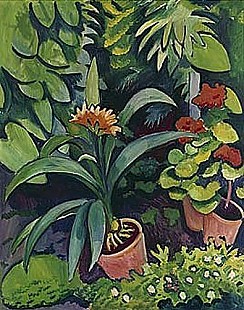 August Macke - Flowers in the garden