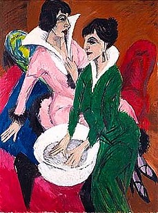 Ernst Ludwig Kirchner - Two women with wash basin (The sisters)