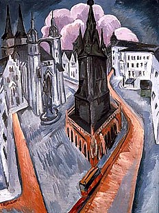 Ernst Ludwig Kirchner - The red tower in Halle