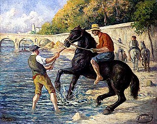 Maximilien Luce - Bathing the Horses