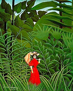 Henri Rousseau - Woman in Red in the Forest