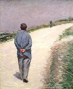 Gustav Caillebotte - Pere Magloire on the Road to Saint-Clair, Etretat