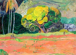 Paul Gauguin - Fatata te Moua-At the Foot of the Mountain
