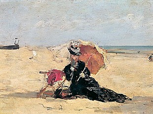 Eugéne Boudin - Woman with a Parasol on the Beach