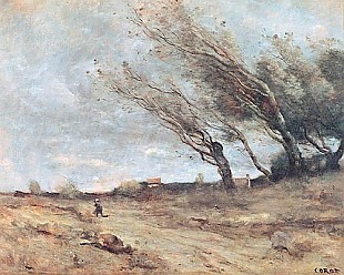 Jean Baptiste Camille Corot - The Gust of Wind