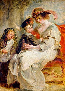 Peter Paul Rubens - Helene Fourment with Two of her Children