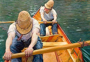 Gustav Caillebotte - Boaters Rowing on the Yerres