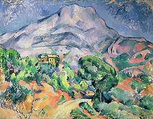 Paul Cézanne - Montagne Sainte-Victoire from the south-west with Trees and a House