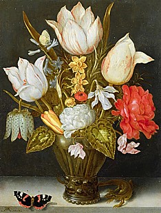 Ambrosius Bosschaert d.Ä. - Still life with flowers