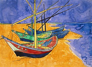 Vincent van Gogh - Fishing Boats on the Beach at Saintes-Maries-de-la-Mer 