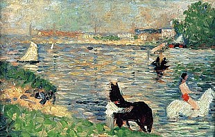 Georges-Pierre Seurat - Horses in a River