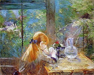 Berthe Morisot - Red-haired girl sitting on a veranda