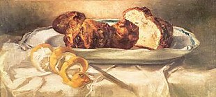 Edouard Manet - Still life with brioches and lemon