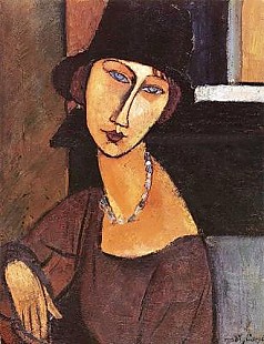 Amadeo Modigliani - Jeanne Hebuterne wearing a hat