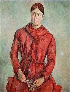 Paul Cézanne - Portrait of Madame Cezanne in a Red Dress