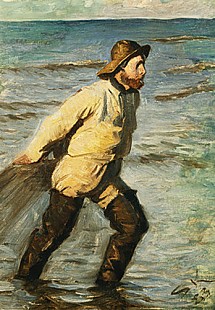 Peder Severin Kroyer - A Fisherman Hauling in his Nets