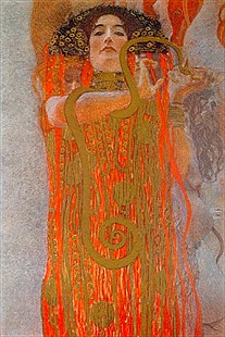 Gustav Klimt - Hygieia. Detail of medicin