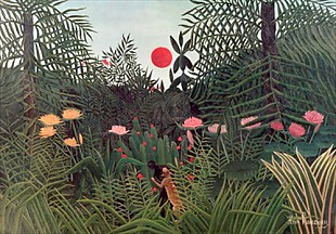 Henri Rousseau - African Attacked by a Jaguar