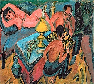 Ernst Ludwig Kirchner - Otto Müller Playing Chess