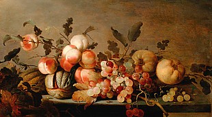 Jacob van der Merck - Still life with fruits and insects